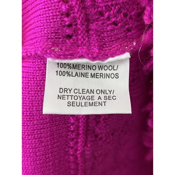 Trina Turk  Womens Merino Wool Pointelle Fringe-Trim Sweater‎ Pink SZ XS - Picture 5 of 7